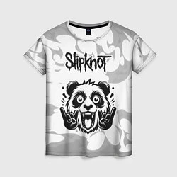Футболка женская Slipknot рок панда на светлом фоне, цвет: 3D-принт