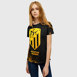 Футболка женская Atletico Madrid - gold gradient, цвет: 3D-принт — фото 2