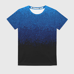 Футболка женская Градиент сине-чёрный текстурный, цвет: 3D-принт