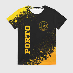 Футболка женская Porto - gold gradient вертикально, цвет: 3D-принт