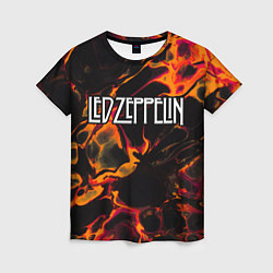 Женская футболка Led Zeppelin red lava
