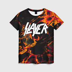 Женская футболка Slayer red lava