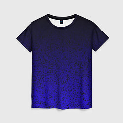 Футболка женская Градиент фиолетово-синий с кляксами, цвет: 3D-принт