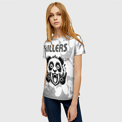 Футболка женская The Killers рок панда на светлом фоне, цвет: 3D-принт — фото 2