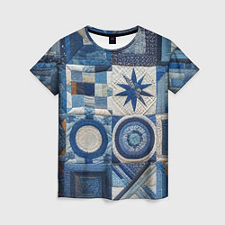 Футболка женская Denim patchwork - ai art, цвет: 3D-принт