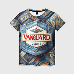 Футболка женская Vanguard denim patchwork - ai art, цвет: 3D-принт