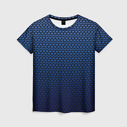Футболка женская Паттерн чёрно-синий треугольники, цвет: 3D-принт