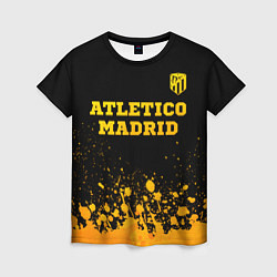 Футболка женская Atletico Madrid - gold gradient посередине, цвет: 3D-принт
