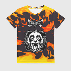 Футболка женская Mayhem рок панда и огонь, цвет: 3D-принт