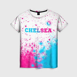Футболка женская Chelsea neon gradient style посередине, цвет: 3D-принт