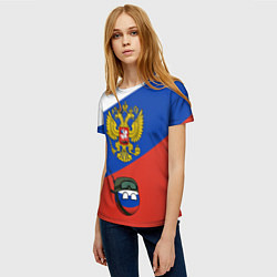 Футболка женская Россия - на страже, цвет: 3D-принт — фото 2