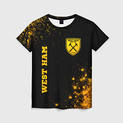 Футболка женская West Ham - gold gradient вертикально, цвет: 3D-принт