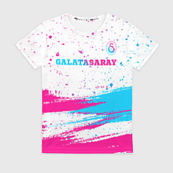 Футболка женская Galatasaray neon gradient style посередине, цвет: 3D-принт