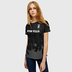 Футболка женская Aston Villa sport на темном фоне посередине, цвет: 3D-принт — фото 2