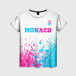 Женская футболка Monaco neon gradient style посередине