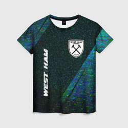 Футболка женская West Ham glitch blue, цвет: 3D-принт