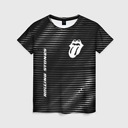 Футболка женская Rolling Stones metal rock lines, цвет: 3D-принт