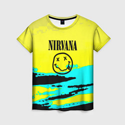 Футболка женская Nirvana краски кислотные, цвет: 3D-принт