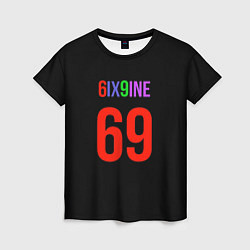 Женская футболка 6ix9ine logo