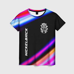 Футболка женская Nickelback neon rock lights, цвет: 3D-принт