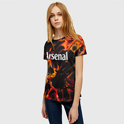 Футболка женская Arsenal red lava, цвет: 3D-принт — фото 2