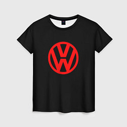 Женская футболка Volkswagen red logo