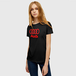 Футболка женская Audi red logo, цвет: 3D-принт — фото 2