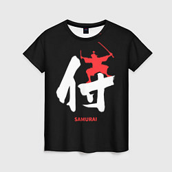 Футболка женская Иероглиф - красный самурай, цвет: 3D-принт