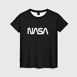 Футболка женская Nasa white logo, цвет: 3D-принт