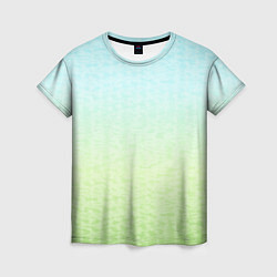 Футболка женская Tie-dye color gradient: blue-green, цвет: 3D-принт