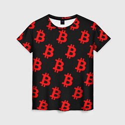 Футболка женская Bitcoin red logo money, цвет: 3D-принт