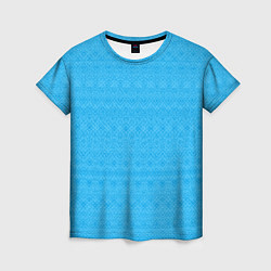 Женская футболка Однотонный голубой полосатый узор