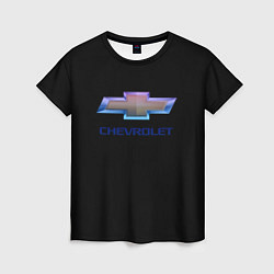 Футболка женская Chevrolet logo neon, цвет: 3D-принт
