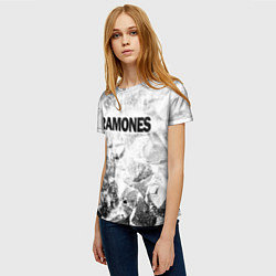 Футболка женская Ramones white graphite, цвет: 3D-принт — фото 2