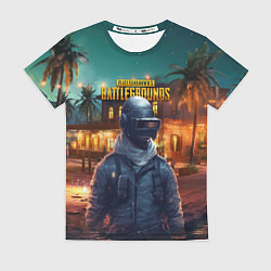 Футболка женская PUBG персонаж в городе, цвет: 3D-принт