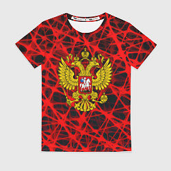 Футболка женская Россия текстура символика, цвет: 3D-принт