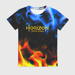 Женская футболка Horizon zero dawn flame glitch