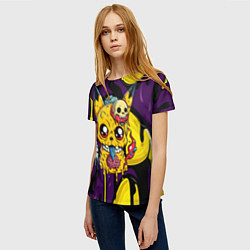 Футболка женская Зомби Пикачу и желтые пятна, цвет: 3D-принт — фото 2