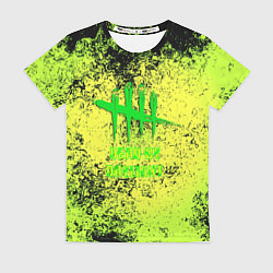 Женская футболка Dead by daylight краски кислотные