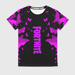 Футболка женская Fortnite buterfly neon, цвет: 3D-принт