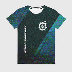 Женская футболка Final Fantasy glitch blue