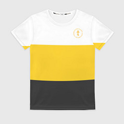 Футболка женская За веру царя и святую триединую Русь Крест желтый, цвет: 3D-принт