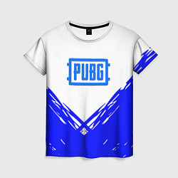 Футболка женская PUBG синие краски, цвет: 3D-принт