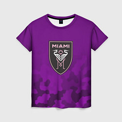 Футболка женская Inter Miami logo pattern, цвет: 3D-принт