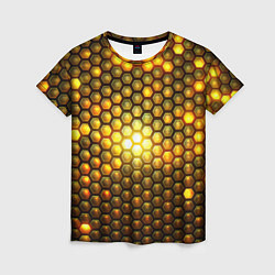 Футболка женская Металлические соты - роскошный блеск золота, цвет: 3D-принт