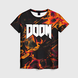 Женская футболка Doom red lava
