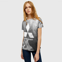 Футболка женская Mitsubishi - grey gradient, цвет: 3D-принт — фото 2
