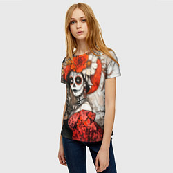 Футболка женская Катрина в красном, цвет: 3D-принт — фото 2