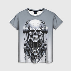 Футболка женская Cool cyber skull - ai art fantasy, цвет: 3D-принт