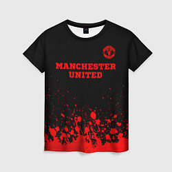 Футболка женская Manchester United - red gradient посередине, цвет: 3D-принт